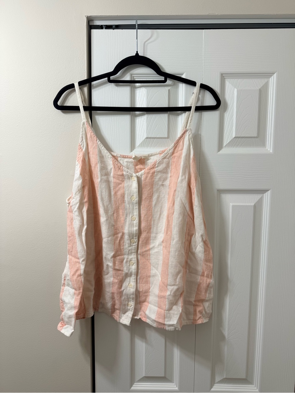 Treasure & Bond Pink and White Striped Button Cami